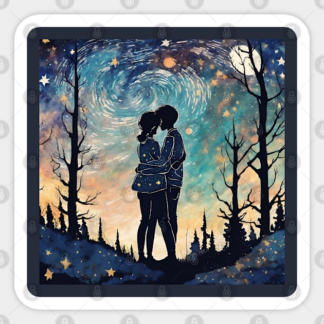 Platonic Friendship and Platonic Soulmates Van Gogh Starry Night Sky Sticker by wigobun